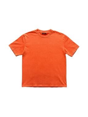 SUMWON Men's XS Orange Solid Crew Neck Short Sleeve Cotton Jersey T-Shirt